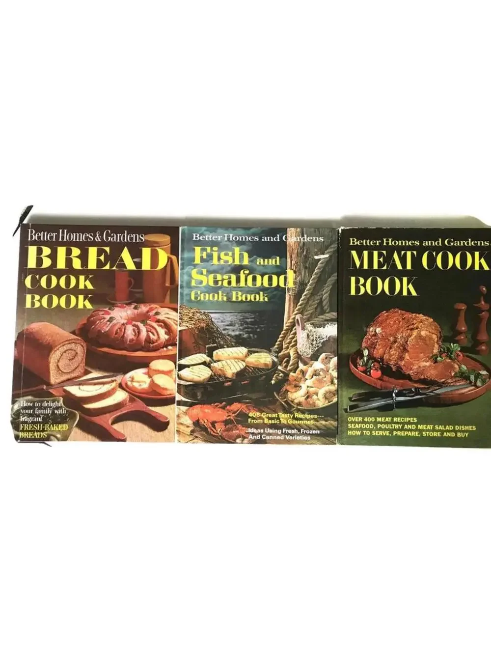 Vintage Better Homes & Gardens Cookbook Set: 1960s Meat, Bread, Seafood